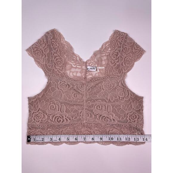 Free People Intimately Lace Bralette Top Medium Pink Nude - Picture 7 of 8